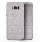 Pink and Silver Glitter Damask Pattern - Samsung Galaxy S8 Full-Body Skin Kit