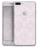 Pink and Silver Glitter Damask Pattern - Skin-kit for the iPhone 8 or 8 Plus