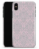 Pink and Silver Glitter Damask Pattern - iPhone X Clipit Case