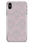 Pink and Silver Glitter Damask Pattern - iPhone X Clipit Case