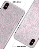 Pink and Silver Glitter Damask Pattern - iPhone X Clipit Case