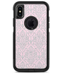 Pink and Silver Glitter Damask Pattern - iPhone X OtterBox Case & Skin Kits