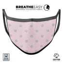 Pink and Silver Glitter Polkadots - Made in USA Mouth Cover Unisex Anti-Dust Cotton Blend Reusable & Washable Face Mask with Adjustable Sizing for Adult or Child