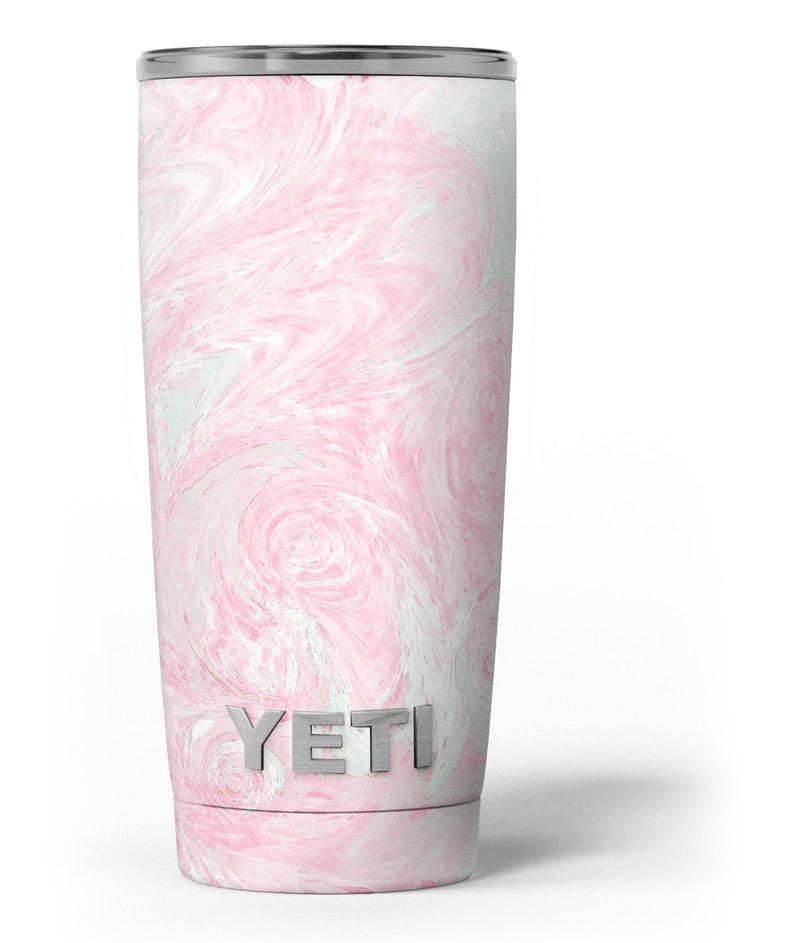 Pink and Teal Slate Marble Surface - Skin Decal Vinyl Wrap Kit compatible with the Yeti Rambler Cooler Tumbler Cups