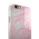 Pink and Teal Slate Marble Surface iPhone 6/6s or 6/6s Plus 2-Piece Hybrid INK-Fuzed Case