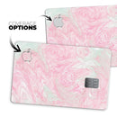 Pink and Teal Slate Marble Surface - Premium Protective Decal Skin-Kit for the Apple Credit Card