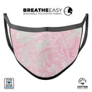 Pink and Teal Slate Marble Surface - Made in USA Mouth Cover Unisex Anti-Dust Cotton Blend Reusable & Washable Face Mask with Adjustable Sizing for Adult or Child