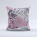 Pink and White Solid Flowers ink-Fuzed Decorative Throw Pillow