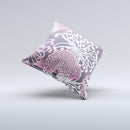 Pink and White Solid Flowers ink-Fuzed Decorative Throw Pillow