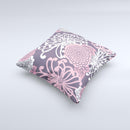 Pink and White Solid Flowers ink-Fuzed Decorative Throw Pillow