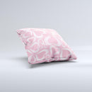 Pink and White Vector Swirly Heart Pattern ink-Fuzed Decorative Throw Pillow