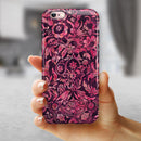 Pink and Wine Damask Watercolor Pattern iPhone 6/6s or 6/6s Plus 2-Piece Hybrid INK-Fuzed Case
