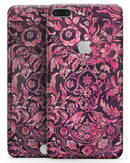 Pink and Wine Damask Watercolor Pattern - Skin-kit for the iPhone 8 or 8 Plus