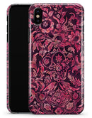 Pink and Wine Damask Watercolor Pattern - iPhone X Clipit Case