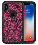 Pink and Wine Damask Watercolor Pattern - iPhone X OtterBox Case & Skin Kits