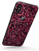 Pink and Wine Damask Watercolor Pattern - iPhone X Skin-Kit