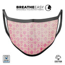 Pink and Yellow Bubble Morrocan Pattern - Made in USA Mouth Cover Unisex Anti-Dust Cotton Blend Reusable & Washable Face Mask with Adjustable Sizing for Adult or Child