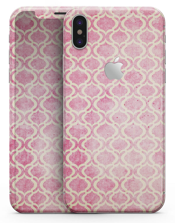 Pink and Yellow Bubble Morrocan Pattern - iPhone X Skin-Kit