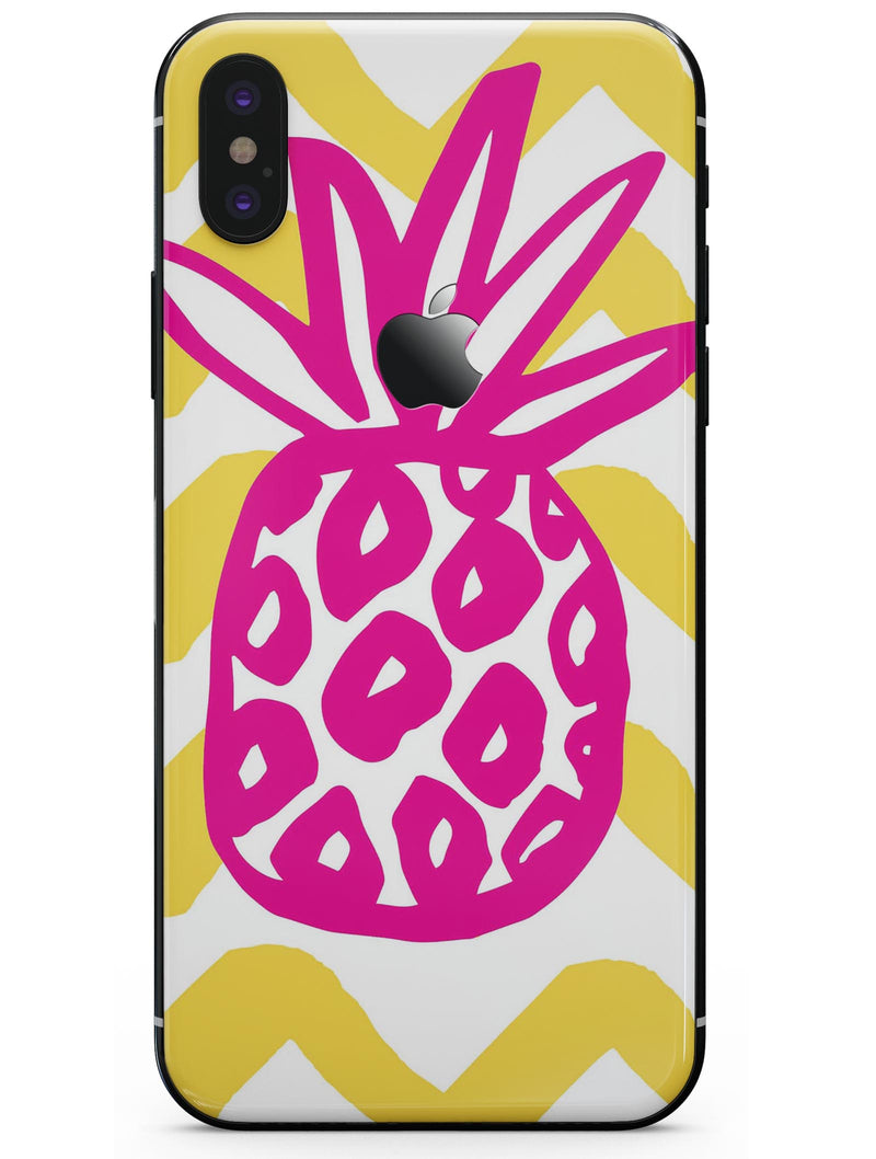 Pink and Yellow Pineapple - iPhone X Skin-Kit