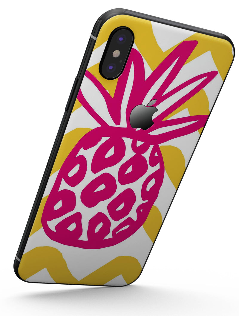 Pink and Yellow Pineapple - iPhone X Skin-Kit