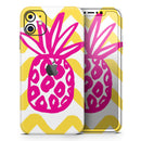 Pink and Yellow Pineapple - Protective Skin Wrap & Decal – Compatible with iPhone SE to iPhone 17 Pro Max (All Models)