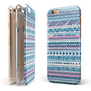 Pink to Blue Tribal Sketch Pattern iPhone 6/6s or 6/6s Plus 2-Piece Hybrid INK-Fuzed Case