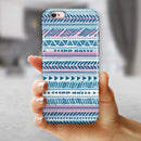 Pink to Blue Tribal Sketch Pattern iPhone 6/6s or 6/6s Plus 2-Piece Hybrid INK-Fuzed Case