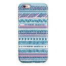 Pink to Blue Tribal Sketch Pattern iPhone 6/6s or 6/6s Plus 2-Piece Hybrid INK-Fuzed Case