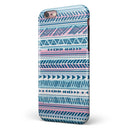 Pink to Blue Tribal Sketch Pattern iPhone 6/6s or 6/6s Plus 2-Piece Hybrid INK-Fuzed Case
