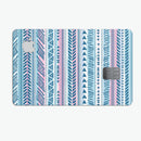 Pink to Blue Tribal Sketch Pattern - Premium Protective Decal Skin-Kit for the Apple Credit Card