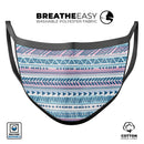Pink to Blue Tribal Sketch Pattern - Made in USA Mouth Cover Unisex Anti-Dust Cotton Blend Reusable & Washable Face Mask with Adjustable Sizing for Adult or Child