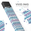 Pink to Blue Tribal Sketch Pattern - Premium Decal Protective Skin-Wrap Sticker compatible with the Juul Labs vaping device