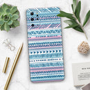 Pink to Blue Tribal Sketch Pattern - Premium Vinyl Skin Decal for Samsung Galaxy S25 Ultra, S24, S23, S22 & All Galaxy S Models
