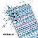 Pink to Blue Tribal Sketch Pattern - Premium Vinyl Skin Decal for Samsung Galaxy S25 Ultra, S24, S23, S22 & All Galaxy S Models