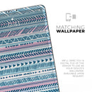 Pink to Blue Tribal Sketch Pattern - Full Body Skin Decal for the Apple iPad Pro 12.9", 11", 10.5", 9.7", Air or Mini (All Models Available)