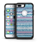 Pink to Blue Tribal Sketch Pattern - iPhone 7 or 7 Plus Commuter Case Skin Kit