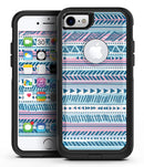 Pink to Blue Tribal Sketch Pattern - iPhone 7 or 8 OtterBox Case & Skin Kits
