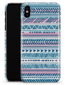 Pink to Blue Tribal Sketch Pattern - iPhone X Clipit Case