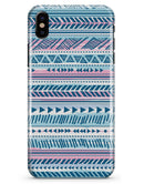 Pink to Blue Tribal Sketch Pattern - iPhone X Clipit Case