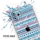 Pink to Blue Tribal Sketch Pattern - Protective Skin Wrap & Decal – Compatible with iPhone SE to iPhone 17 Pro Max (All Models)