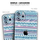 Pink to Blue Tribal Sketch Pattern - Protective Skin Wrap & Decal – Compatible with iPhone SE to iPhone 17 Pro Max (All Models)