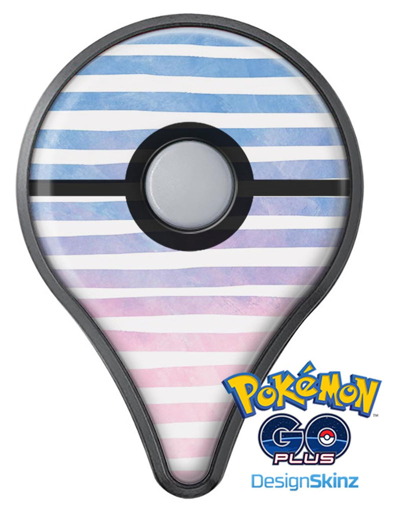 Pink to Blue WaterColor Ombre Stripes Pokémon GO Plus Vinyl Protective Decal Skin Kit