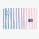Pink to Blue WaterColor Ombre Stripes - Premium Protective Decal Skin-Kit for the Apple Credit Card