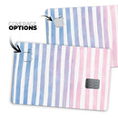 Pink to Blue WaterColor Ombre Stripes - Premium Protective Decal Skin-Kit for the Apple Credit Card