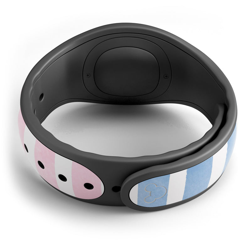 Pink to Blue WaterColor Ombre Stripes - Decal Skin Wrap Kit for the Disney Magic Band
