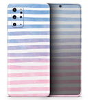 Pink to Blue WaterColor Ombre Stripes - Premium Vinyl Skin Decal for Samsung Galaxy S25 Ultra, S24, S23, S22 & All Galaxy S Models