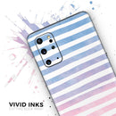 Pink to Blue WaterColor Ombre Stripes - Premium Vinyl Skin Decal for Samsung Galaxy S25 Ultra, S24, S23, S22 & All Galaxy S Models