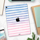 Pink to Blue WaterColor Ombre Stripes - Full Body Skin Decal for the Apple iPad Pro 12.9", 11", 10.5", 9.7", Air or Mini (All Models Available)