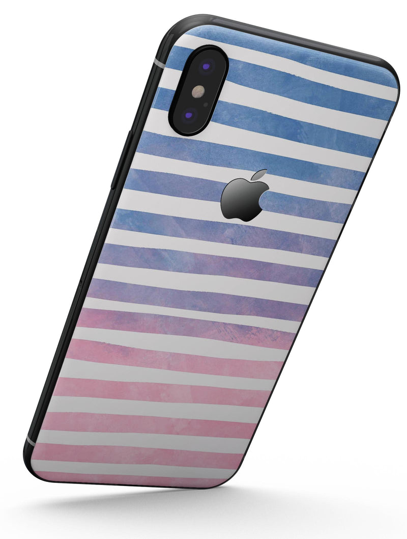 Pink to Blue WaterColor Ombre Stripes - iPhone X Skin-Kit
