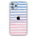 Pink to Blue WaterColor Ombre Stripes - Vinyl Skin Wrap for iPhone 17 Pro Max, 17 Pro, 17 Air, 17, 16 & All Models — Soft Matte or Ultra Gloss